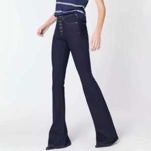 Veronica Beard Size 30 Beverly 10" Skinny Flare Button Fly Jeans in Tumble Wash